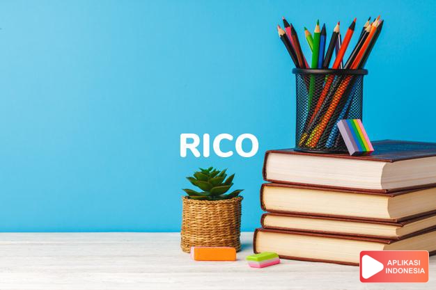 arti nama Rico adalah (Bentuk lain dari Ricardo) Kaya dan kuat