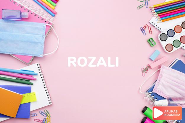 arti nama Rozali adalah (bentuk lain dari Rosalie) Nama lain dari Rosalind