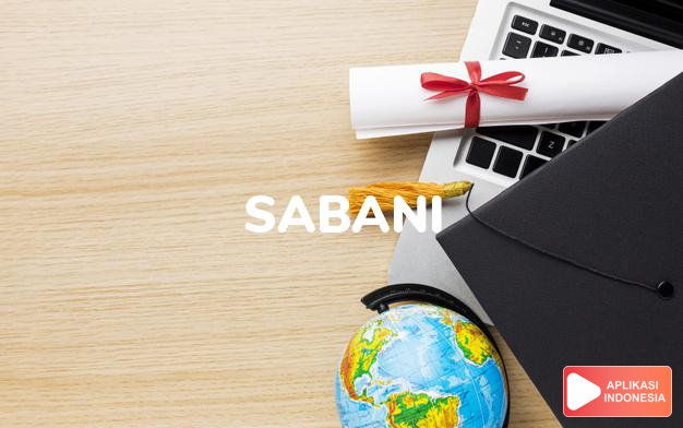 arti nama Sabani adalah Padang rumput yang dikelilingi pepohonan (Bentuk lain dari Sabana)