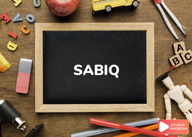 arti nama Sabiq adalah Yang mendahului