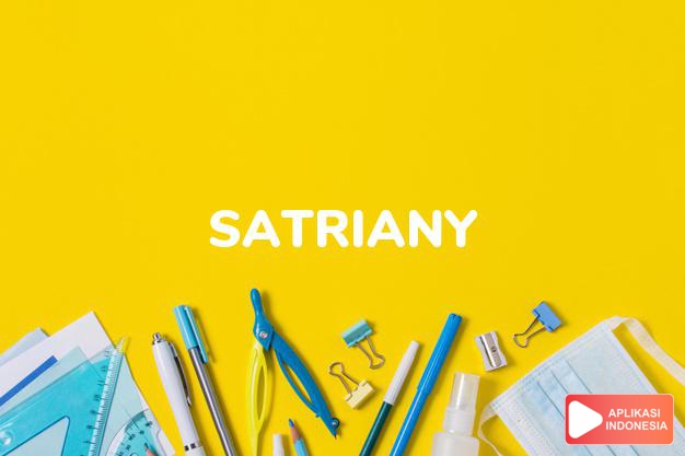arti nama Satriany adalah Bagai satria (bentuk lain dari Satriani)