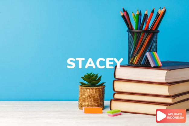 arti nama Stacey adalah Stacey dan Stace tercatat sebagai nama perseorangan di Abad Pertengahan. Kemungkinan bentuk kesayangan dari Eustace