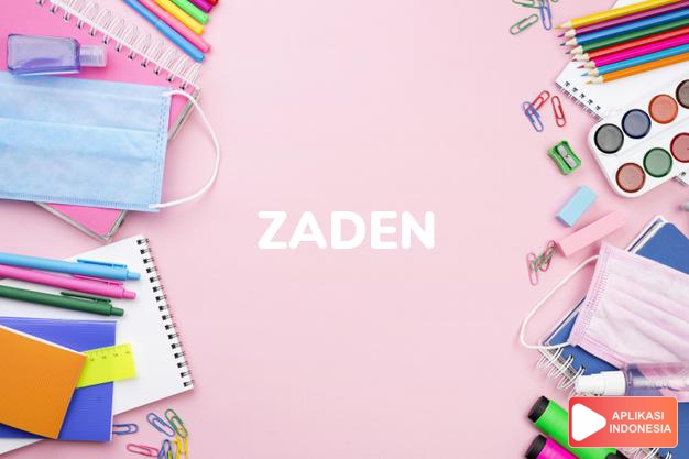 arti nama Zaden adalah Varian dari Zakaria dan Zachary.