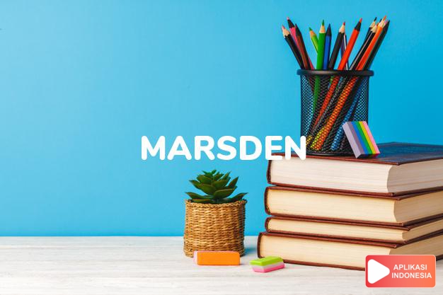 arti nama Marsden adalah dari lembah rawa
