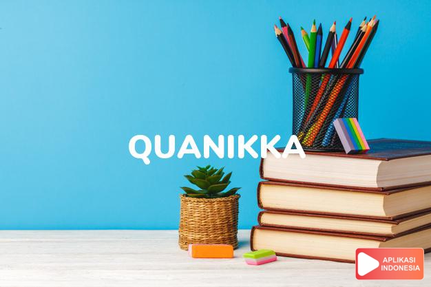 arti nama Quanikka adalah (bentuk lain dari Quanika) Kombinasi dari prefix Qu + Nika