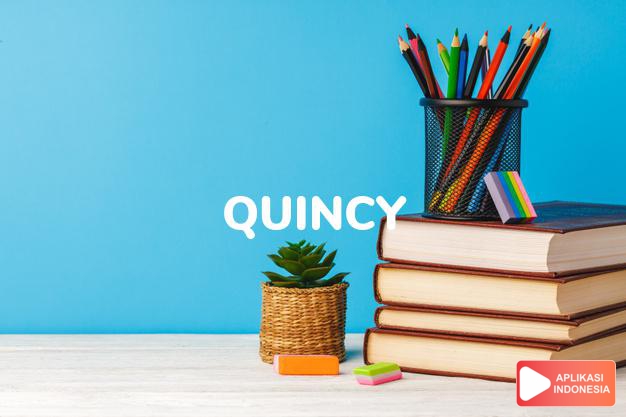 arti nama Quincy adalah Berasal dari nama marga Romawi.