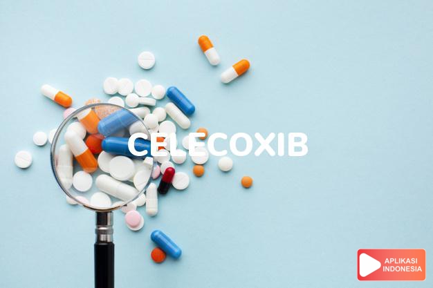 arti Celecoxib adalah <p>Celecoxib adalah obat golongan antiinflamasi nonsteroid (OAINS) yang digunakan untuk mengatasi gejala radang, misalnya nyeri, yang timbul dari penyakit persendian, seperti <em>rheumatoid arthritis, osteoarthritis, ankylosing spondylitis,</em> serta nyeri saat menstruasi.</p>

<p>Berbeda dengan OAINS yang biasanya menghambat enzim cyclooxygenase-1 (COX-1) dan cyclooxygenase-2 (COX-2) untuk menghasilkan prostaglandin, yaitu unsur kimia yang menyebabkan peradangan, celecoxib hanya selektif menghambat enzim COX-2 (COX-2<em>inhibitor</em>). Cara kerja COX-2<em> inhibitor</em> ini yang mengakibatkan celecoxib memiliki risiko lebih kecil untuk mengakibatkan tukak lambung atau ulkus duodenum, dibanding OAINS lainnya yang juga menghambat COX-1, karena enzim COX-1 memiliki efek proteksi terhadap dinding lambung dan usus 12 jari.</p> dalam kamus obat bahasa indonesia online by Aplikasi Indonesia