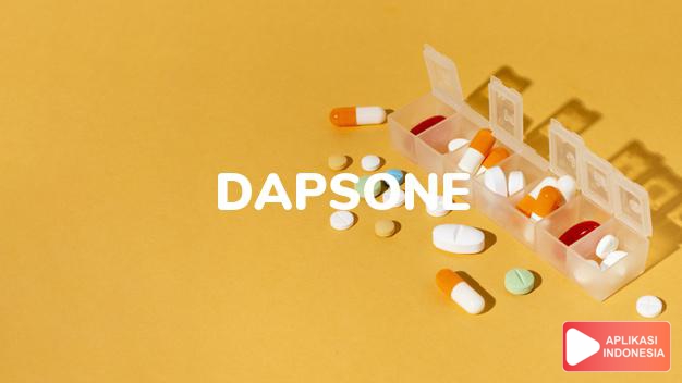 arti dapsone adalah <p>Dapsone adalah obat yang digunakan untuk menangani beberapa penyakit, seperti kusta, dermatitis herpetiformis (infeksi kulit yang ditandai dengan gatal-gatal pada kulit akibat intoleransi zat gluten), dan jerawat. Selain itu, obat ini juga diberikan kepada orang dengan HIV/AIDS untuk mencegah dan mengatasi infeksi pneumonia <em>Pneumocystis jiroveci</em>.</p>

<p>Dapsone tergolong ke dalam antibiotik sulfonamida yang bekerja dengan cara menekan perkembangan bakteri, sekaligus menghambat timbulnya peradangan atau pembengkakan</p> dalam kamus obat bahasa indonesia online by Aplikasi Indonesia