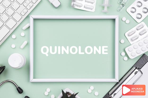 arti quinolone adalah <p>Quinolone adalah antibiotik sintetik yang digunakan untuk mengobati infeksi bakteri, seperti infeksi saluran kemih, infeksi kulit, infeksi mata, infeksi telinga, sinusitis, bronkitis, pneumonia<em>, </em>radang panggul, hingga infeksi menular seksual seperti gonore.</p>

<p>Quinolone bekerja dengan cara menghambat enzim topoisomerase II, yaitu enzim yang diperlukan oleh bakteri untuk memperbanyak diri. Quinolone tersedia dalam bentuk tablet, suntik, tetes mata, serta tetes telinga. Obat ini tidak direkomendasikan bagi yang berusia di bawah 18 tahun, kecuali atas saran dokter.</p> dalam kamus obat bahasa indonesia online by Aplikasi Indonesia