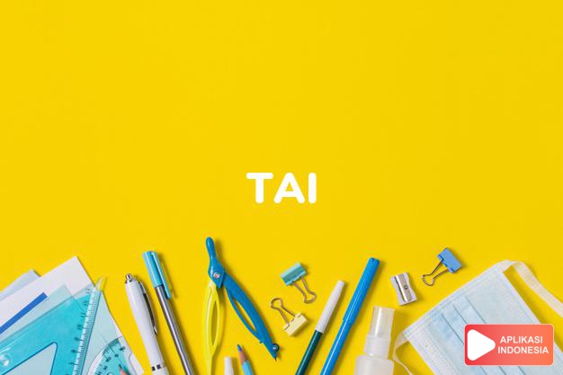 arti tai adalah see  TAHI. dalam Terjemahan Kamus Bahasa Inggris Indonesia Indonesia Inggris by Aplikasi Indonesia